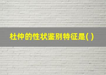 杜仲的性状鉴别特征是( )